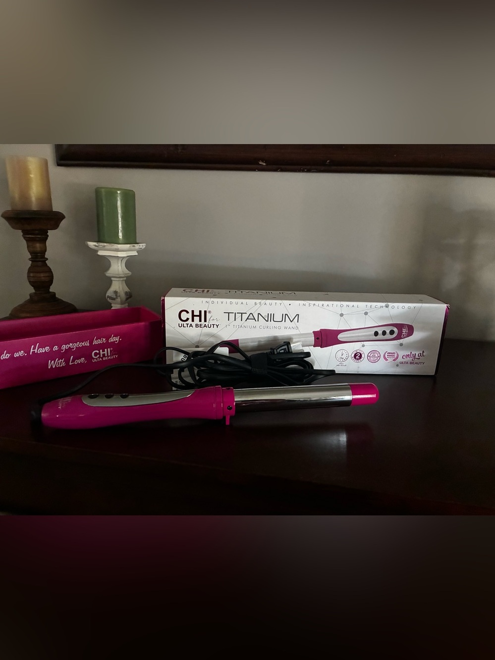 CHI Titanium 1" Curling Wand in Pink — Smooth, Long-Lasting Curls